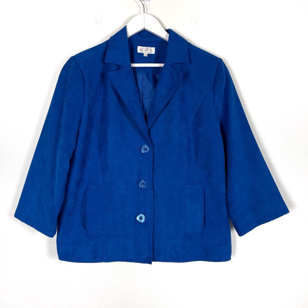 Northern Reflections Royal Blue Microsuede Blazer Large